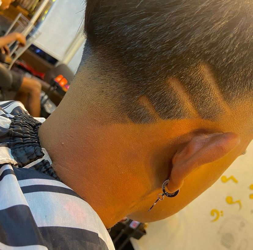 Skin fade with lines by Prabha