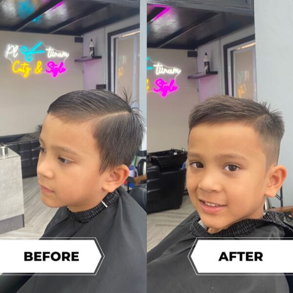 Kids' side part fade by Rajesh